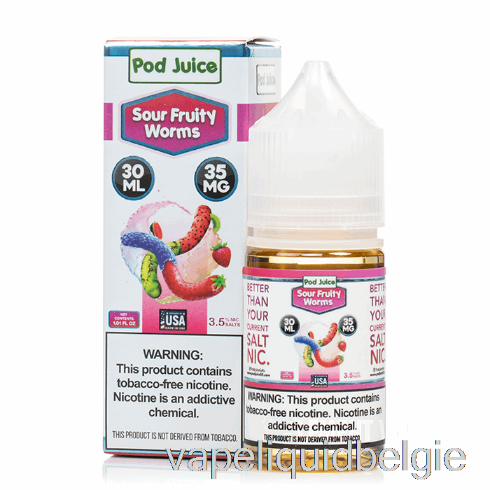 Vape Vloeibare Zure Fruitige Wormen - Peulensap - 30 Ml 35 Mg